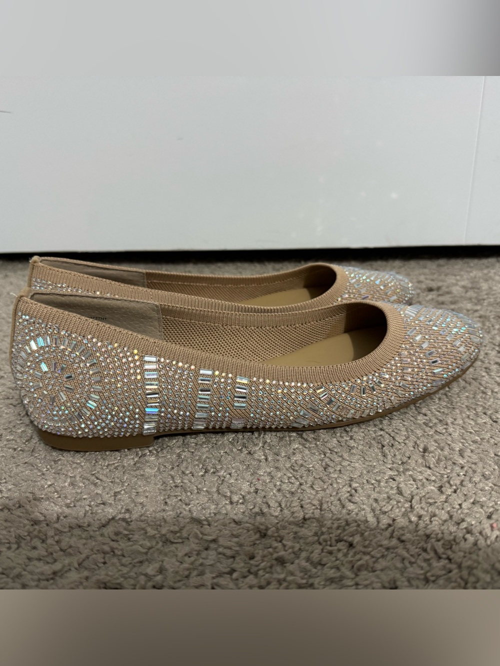 Pretty Thalia Sodi size 7 Karli tan rhinestone slip on ballet flats new